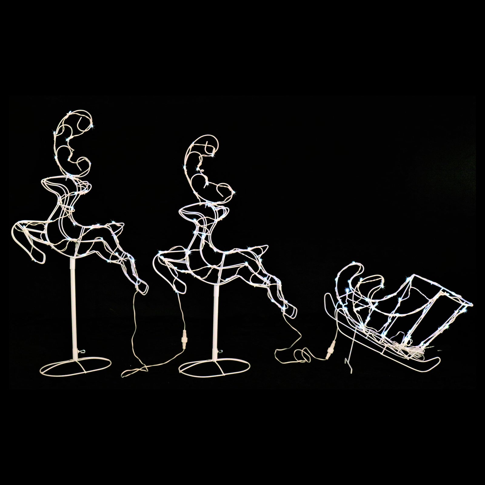 120 LED Leaping Reindeers Xmas Light Cool White Christmas Lights Shop