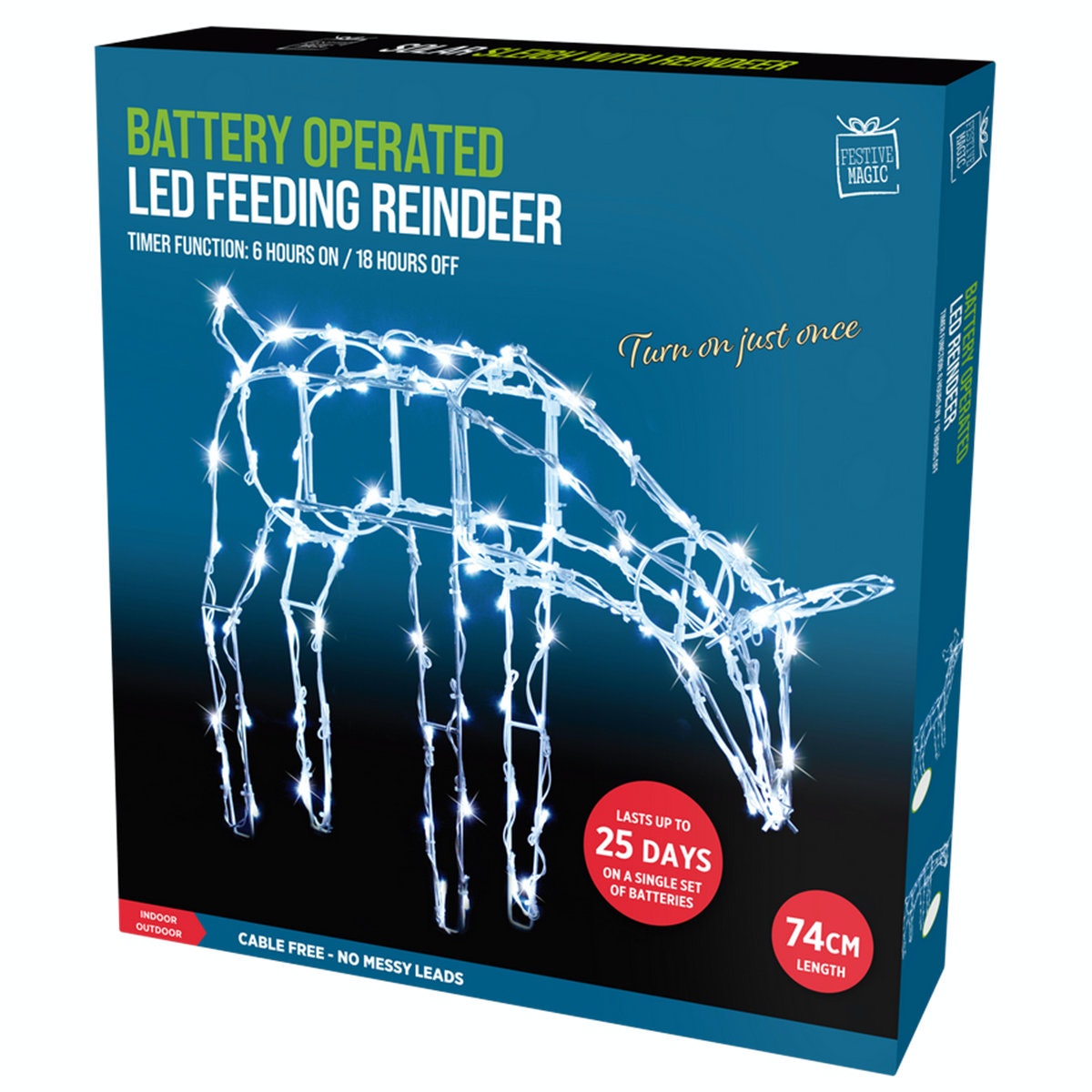 LED Wire Reindeer Feeding Flashing Cool White 84cm Christmas Lights Shop