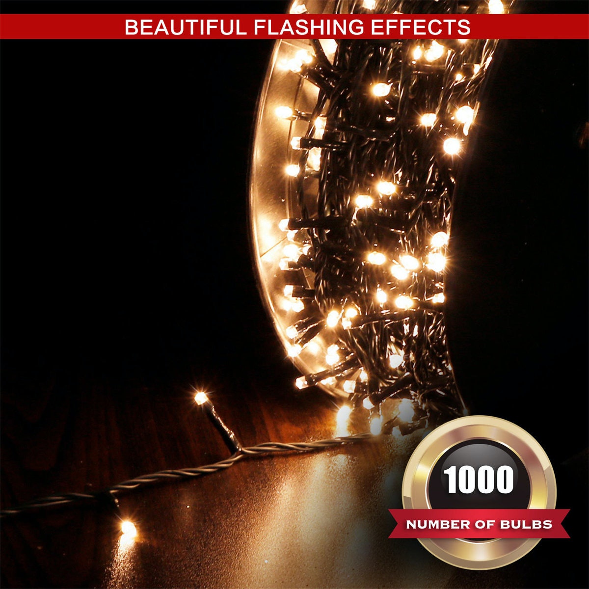 1000 LED Fairy Lights Warm White