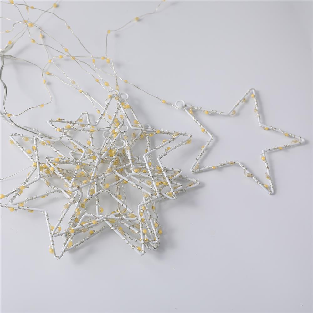 LED Wire Star Curtain Gold 9pc