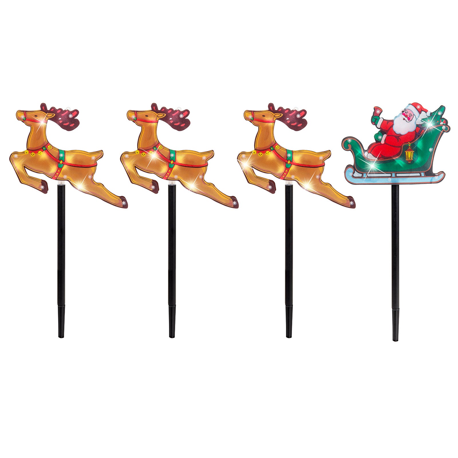 LED Santa Sleigh Pathway Solar Christmas Lights Christmas Lights Shop