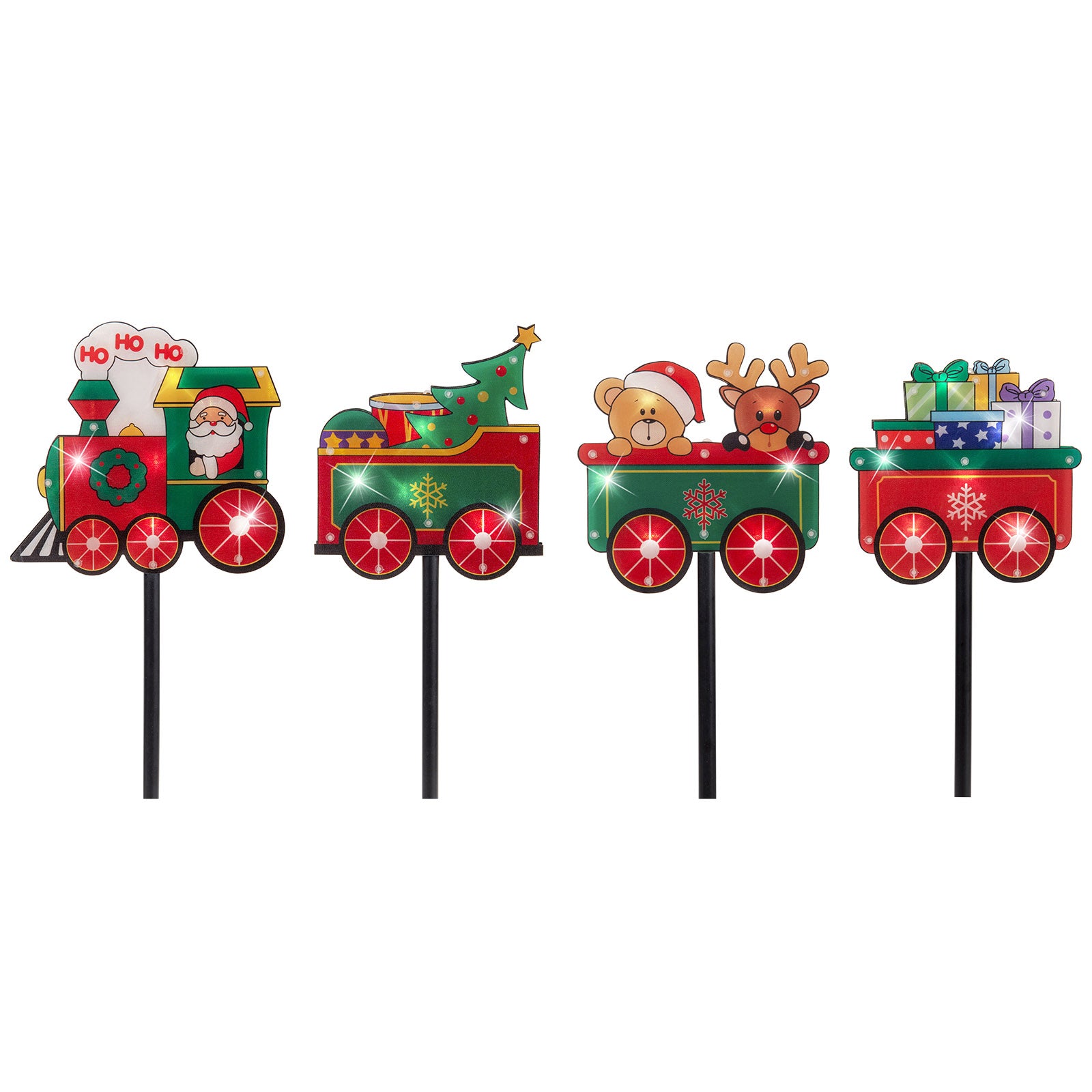Solar Santa Train Santa Train Pathway Solar – Christmas Lights Shop