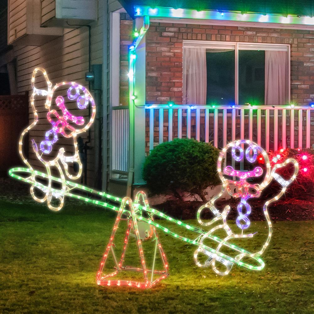 LED Gingerbread Man Seesaw