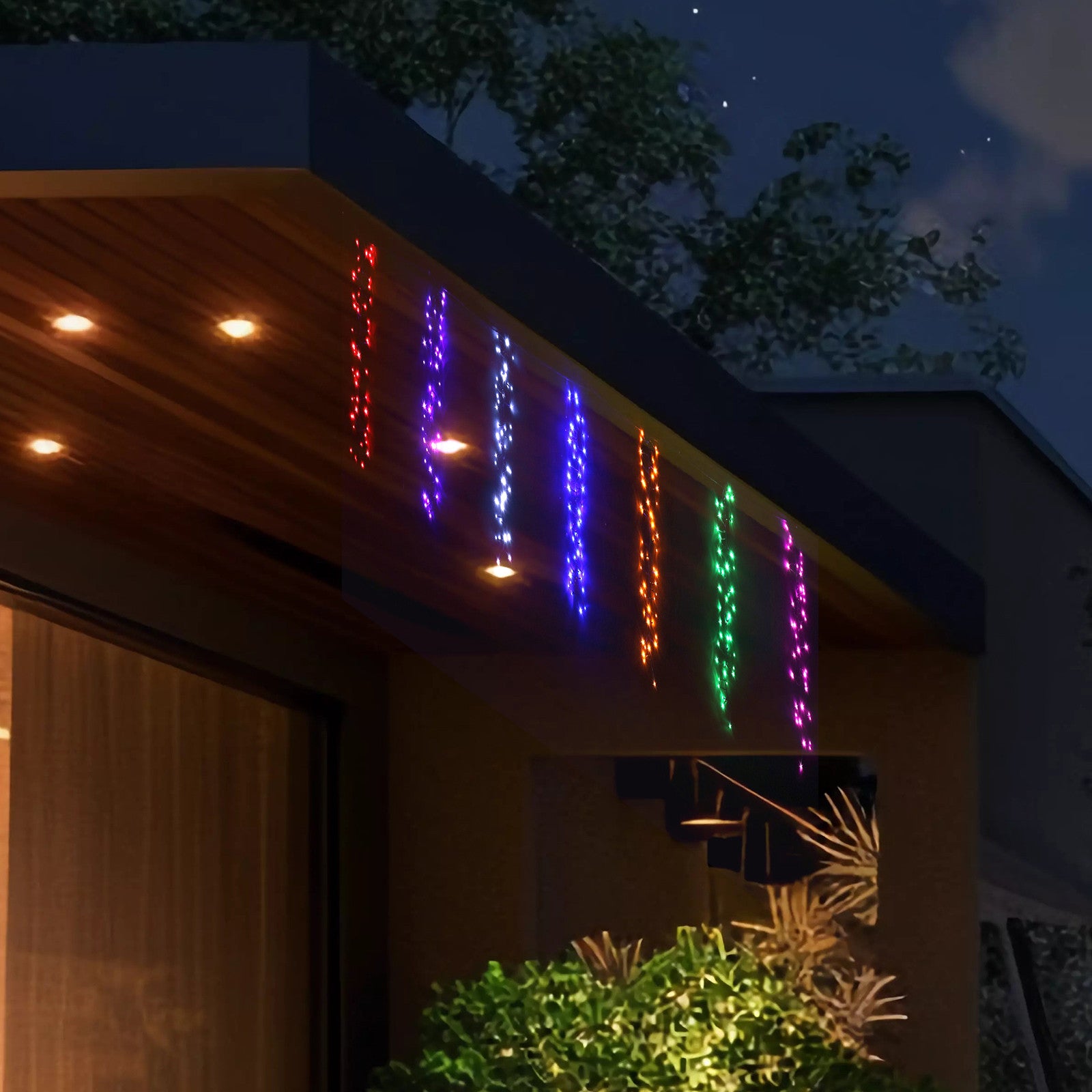 LED Curtain Rainbow Cluster 7pc