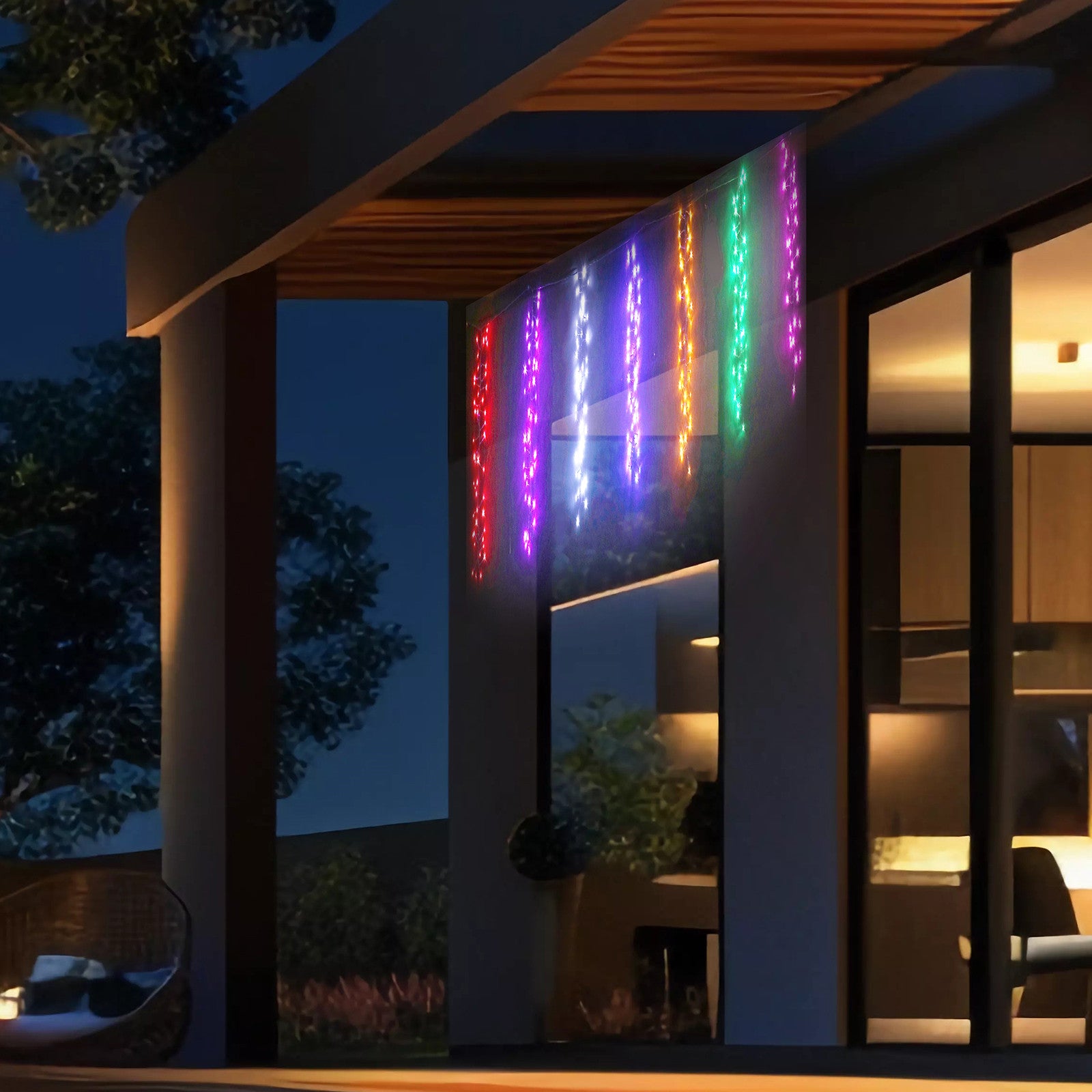LED Curtain Rainbow Cluster 7pc