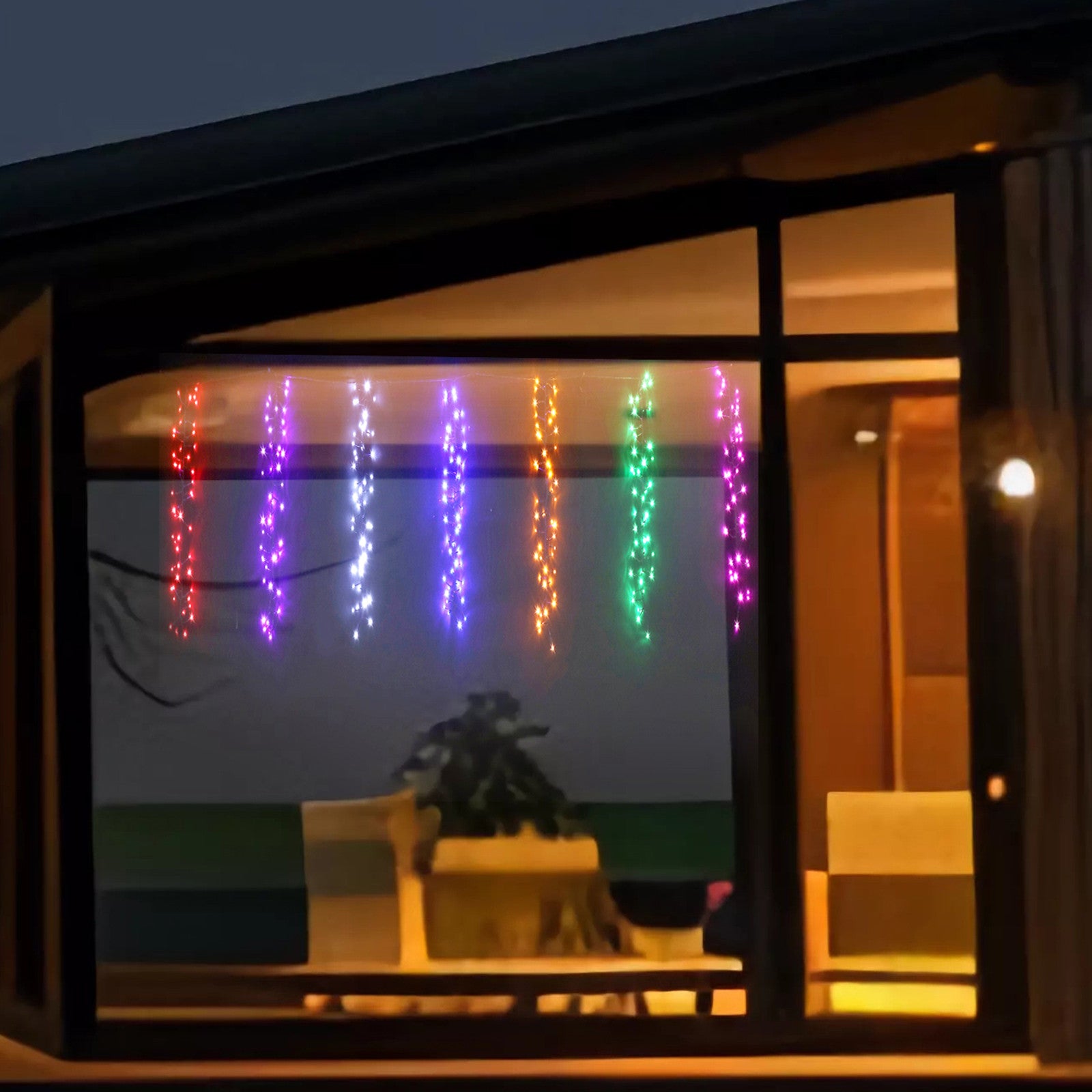 LED Curtain Rainbow Cluster 7pc