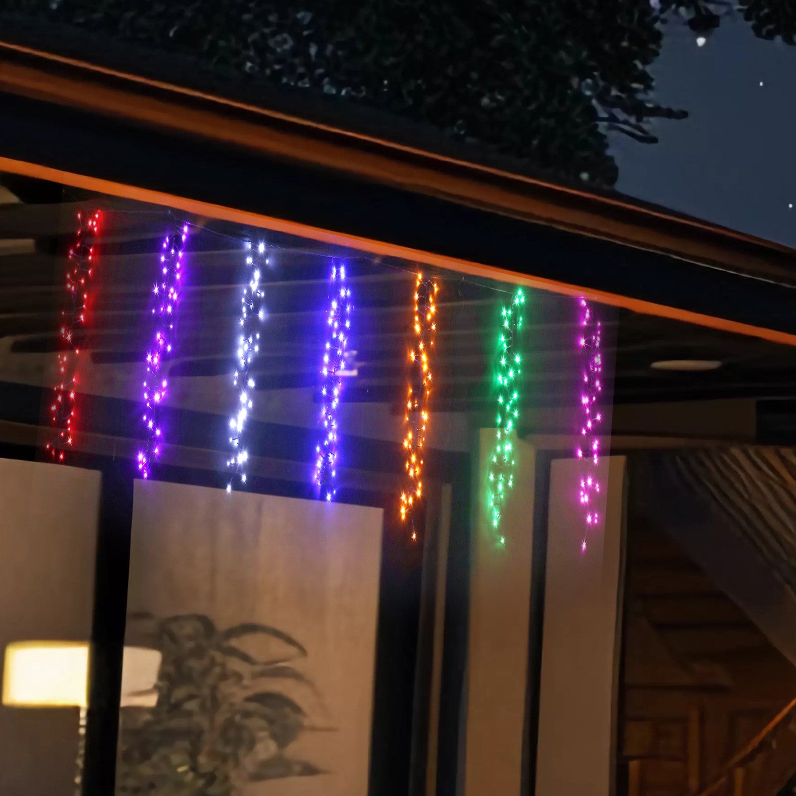 LED Curtain Rainbow Cluster 7pc