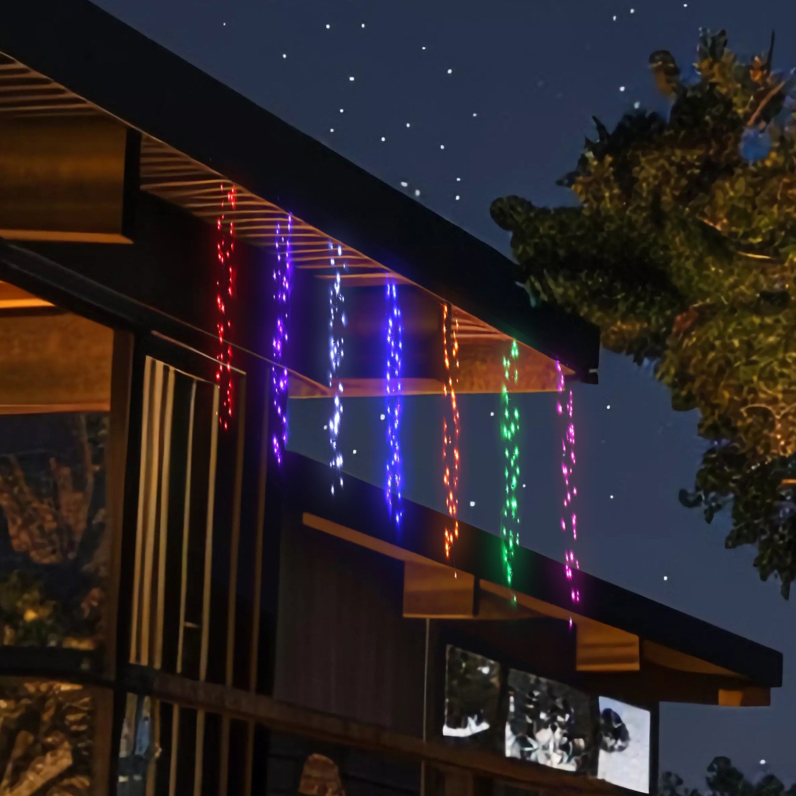 LED Curtain Rainbow Cluster 7pc