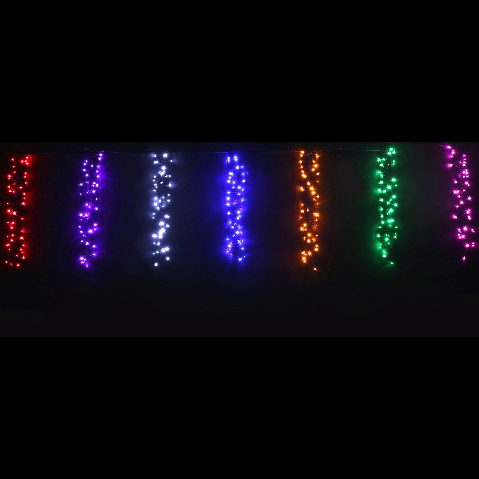 LED Curtain Rainbow Cluster 7pc
