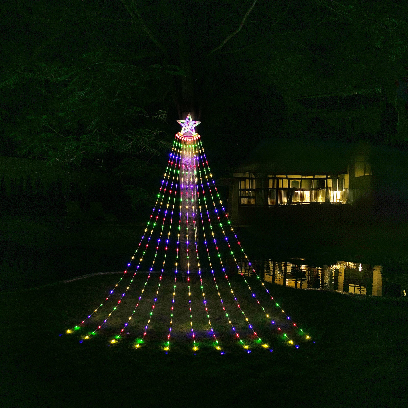 Star Waterfall String Lights Multi