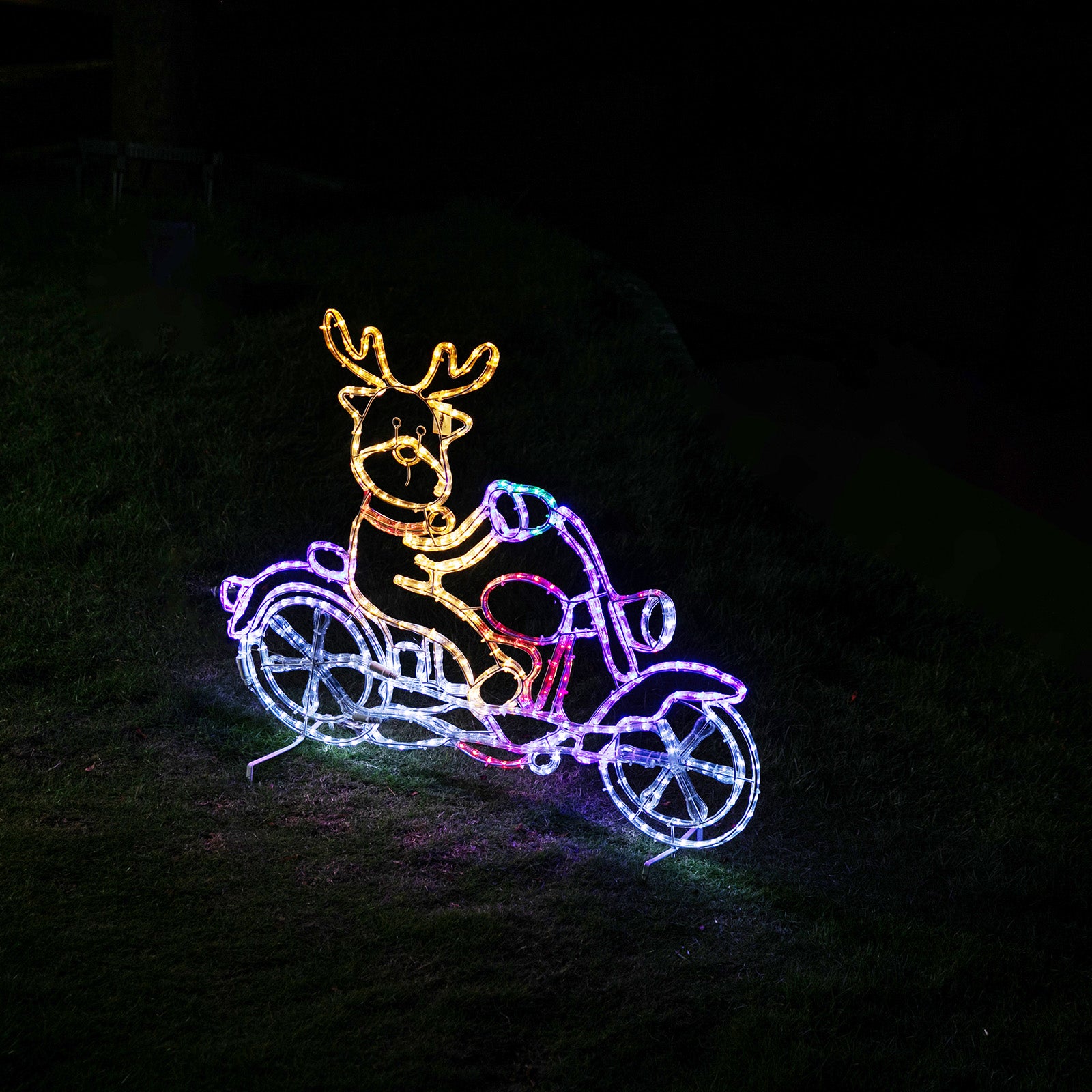 LED Ropelight Reindeer Motorbike