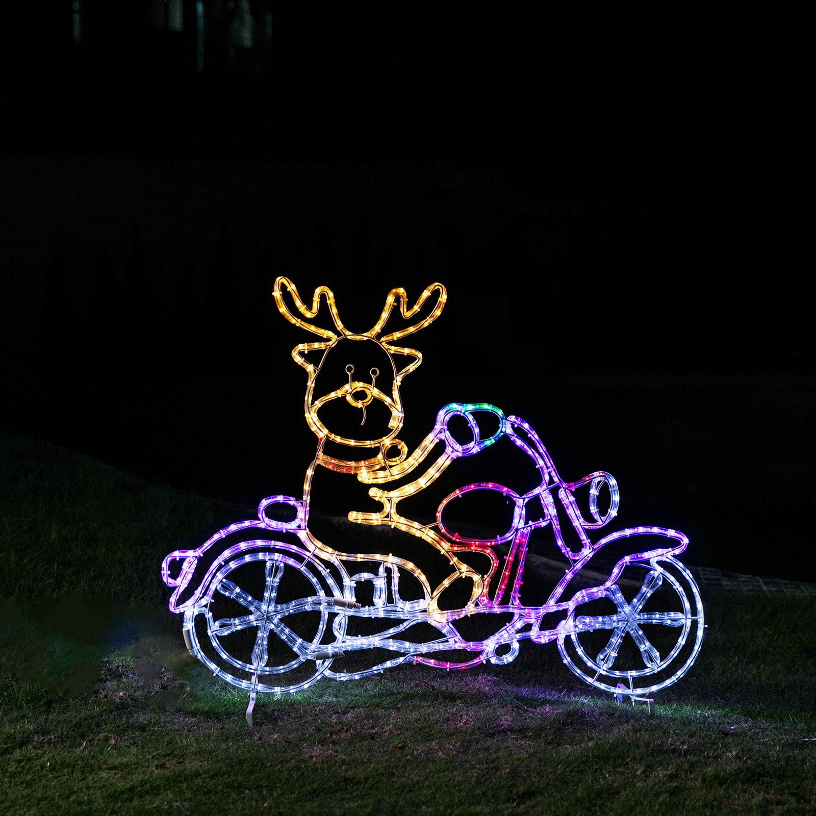 LED Ropelight Reindeer Motorbike