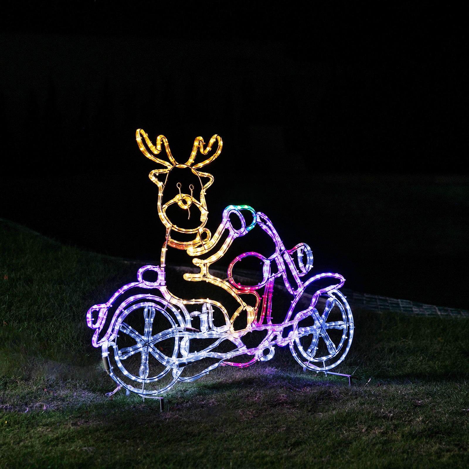 LED Ropelight Reindeer Motorbike