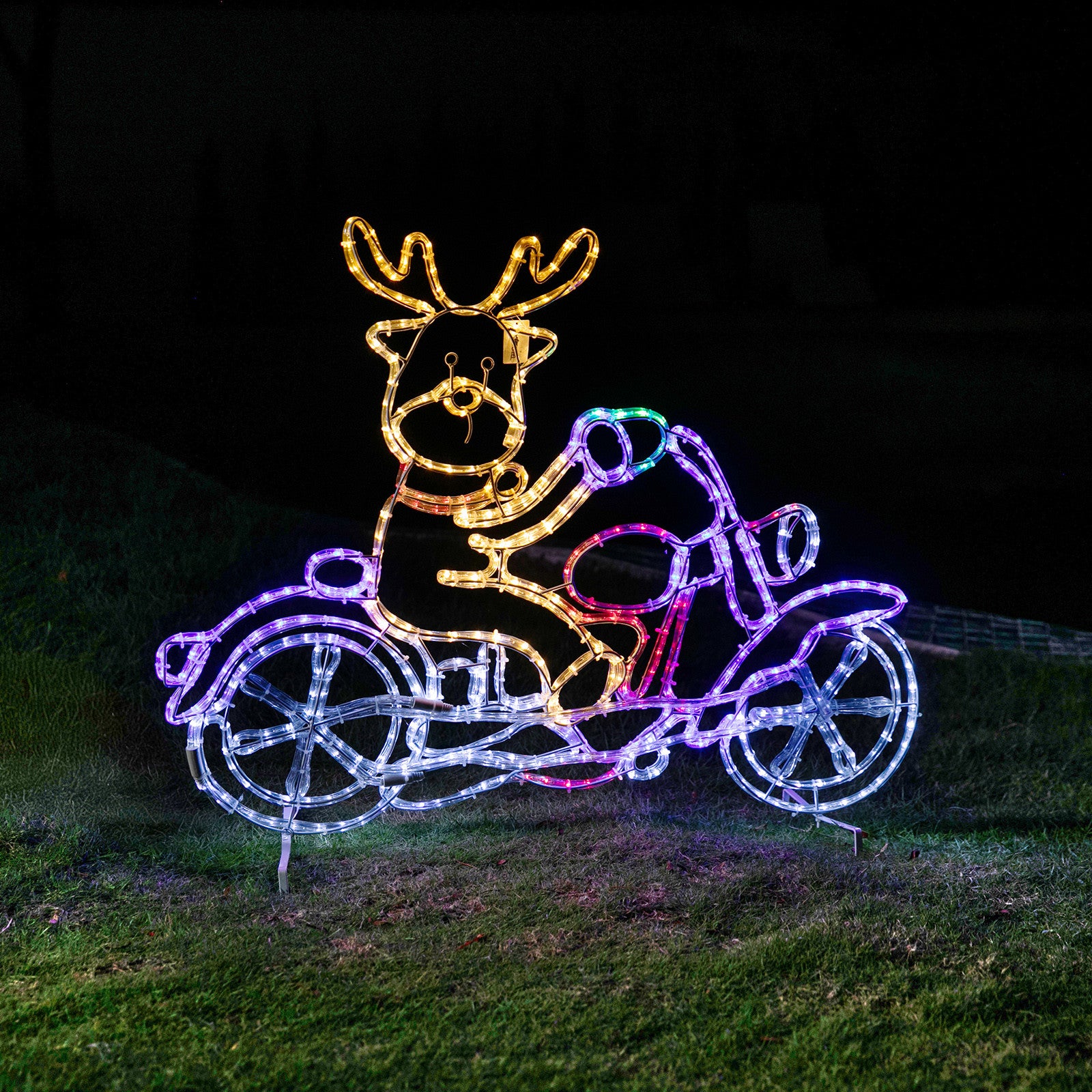 LED Ropelight Reindeer Motorbike