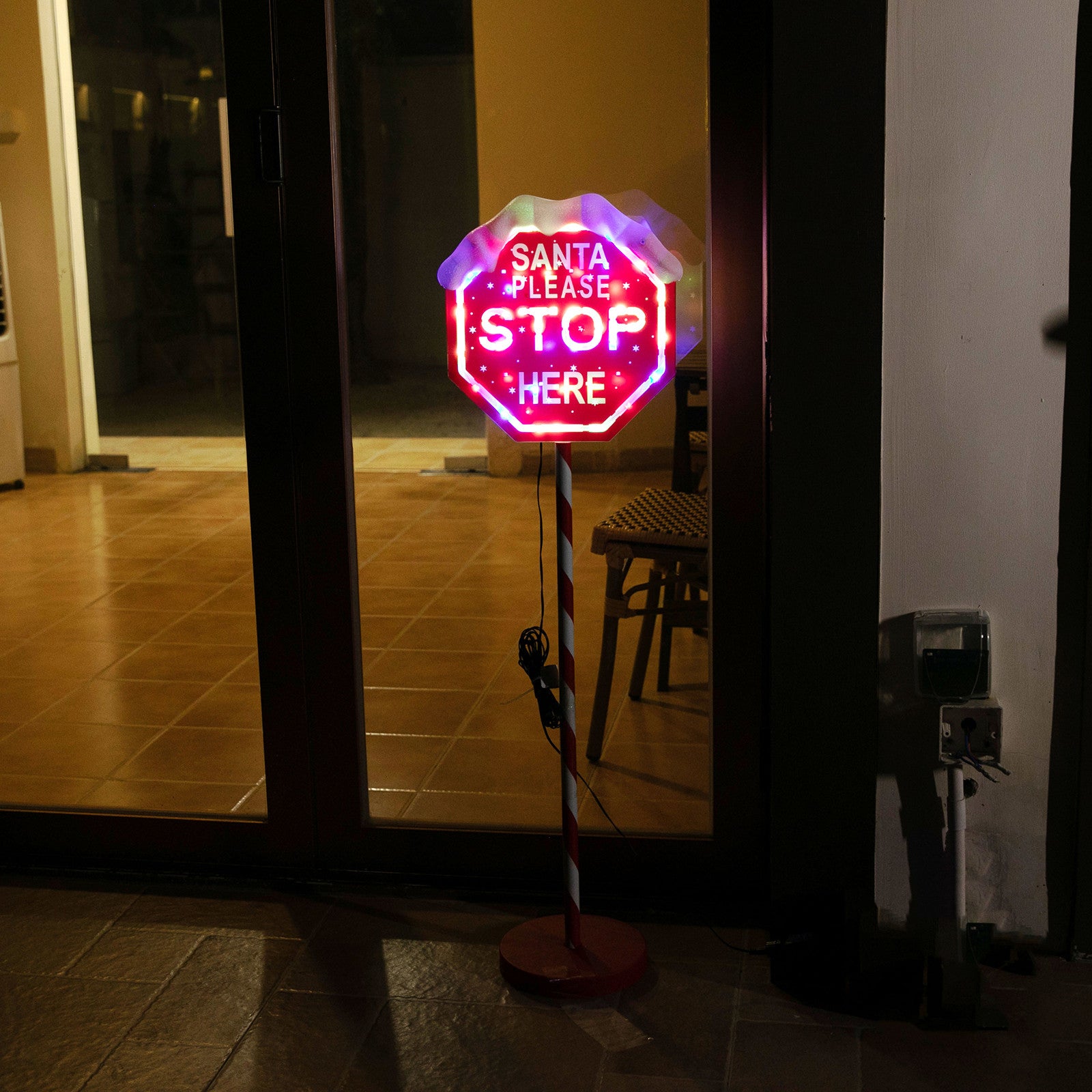 LED Path Santa Stop Sign Multi