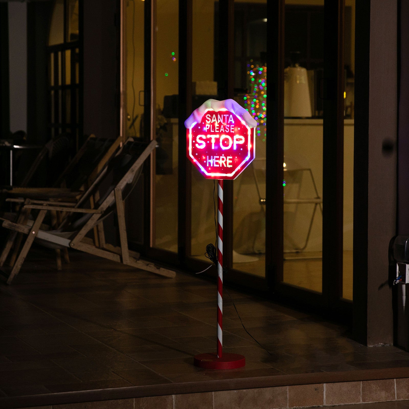 LED Path Santa Stop Sign Multi