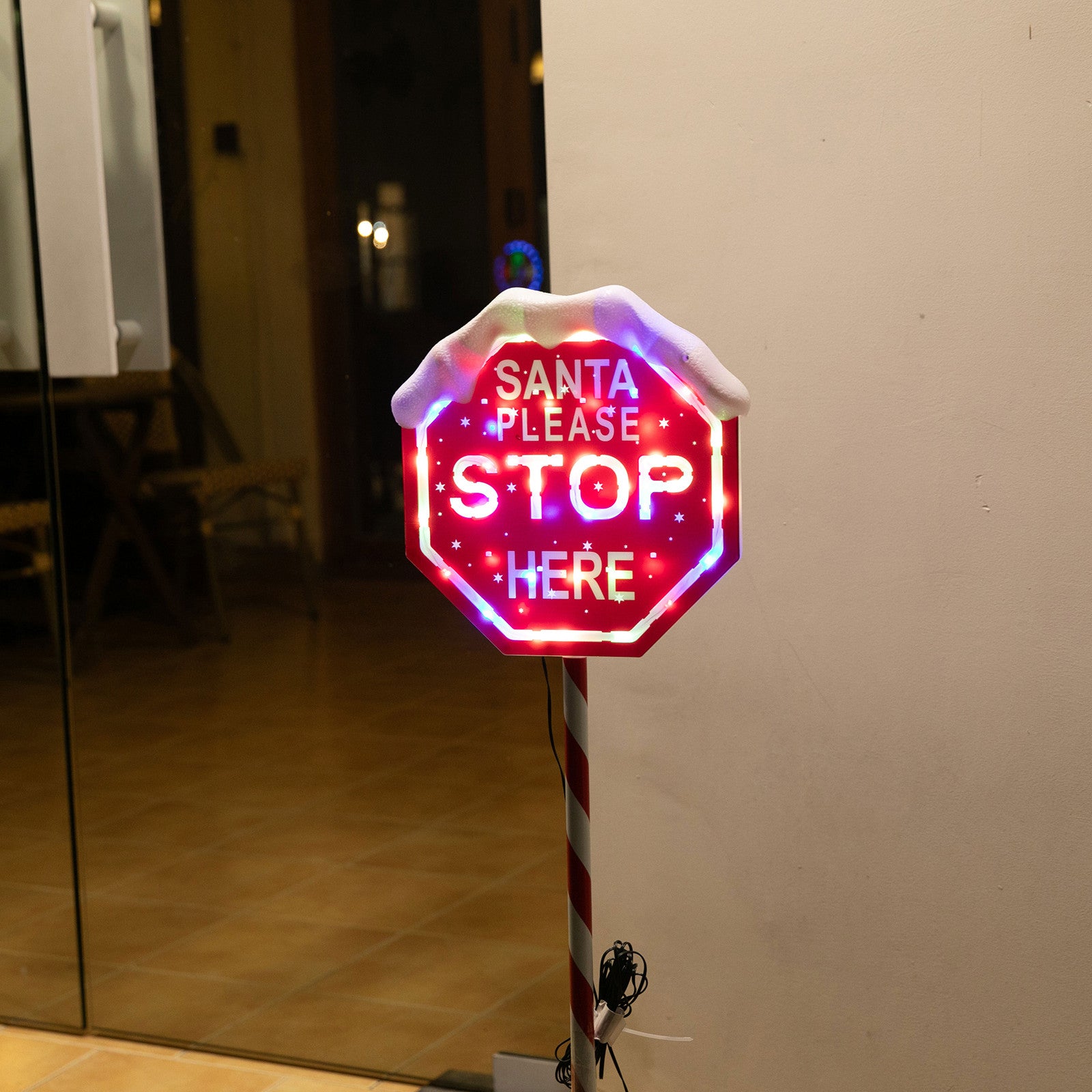 LED Path Santa Stop Sign Multi