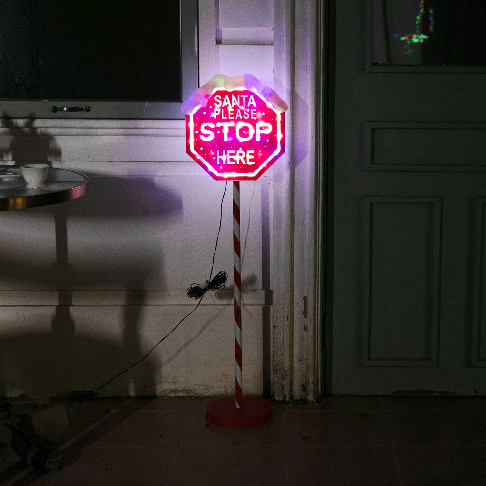 LED Path Santa Stop Sign Multi