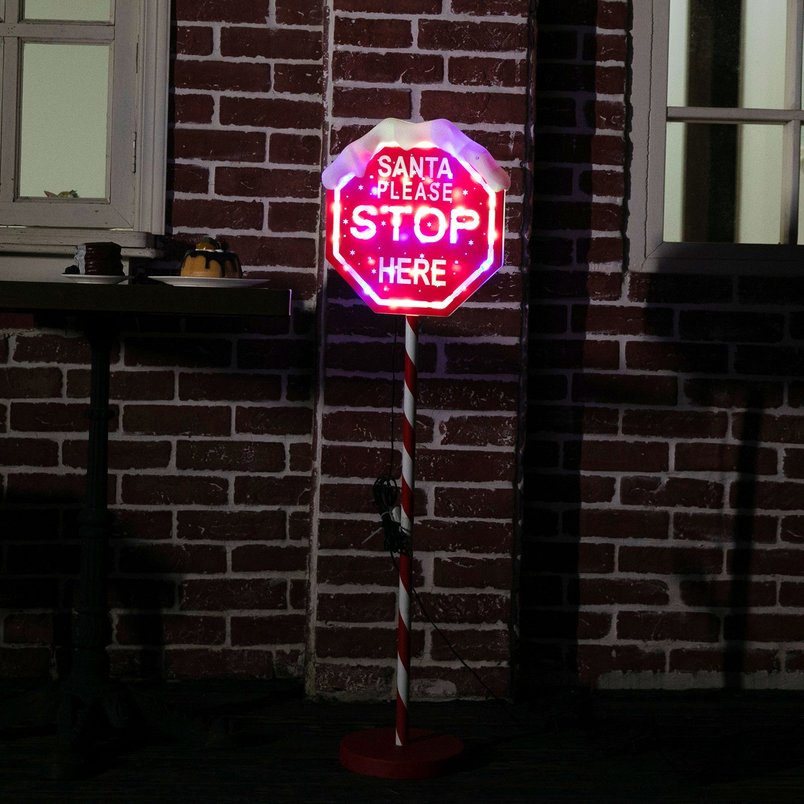 LED Path Santa Stop Sign Multi
