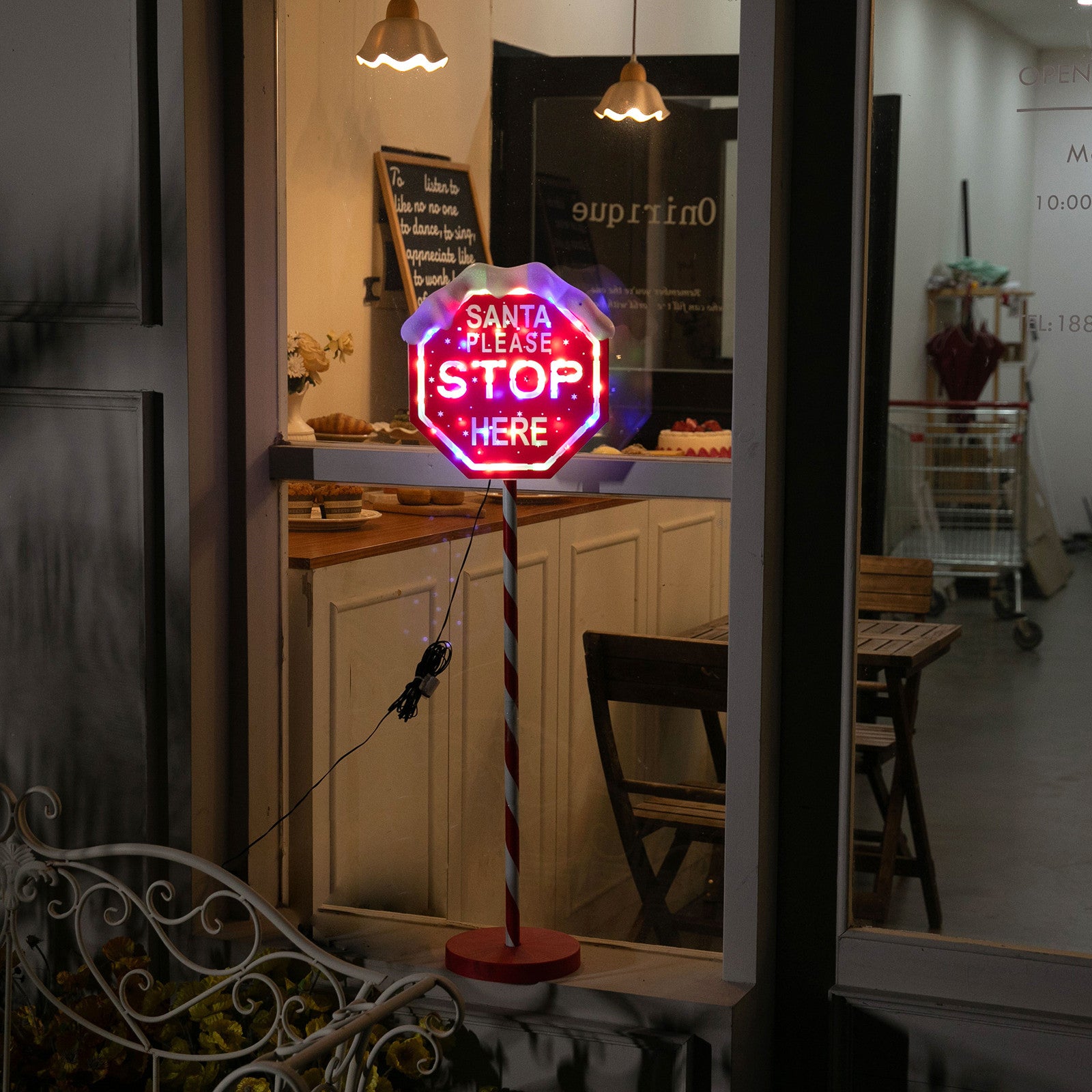 LED Path Santa Stop Sign Multi