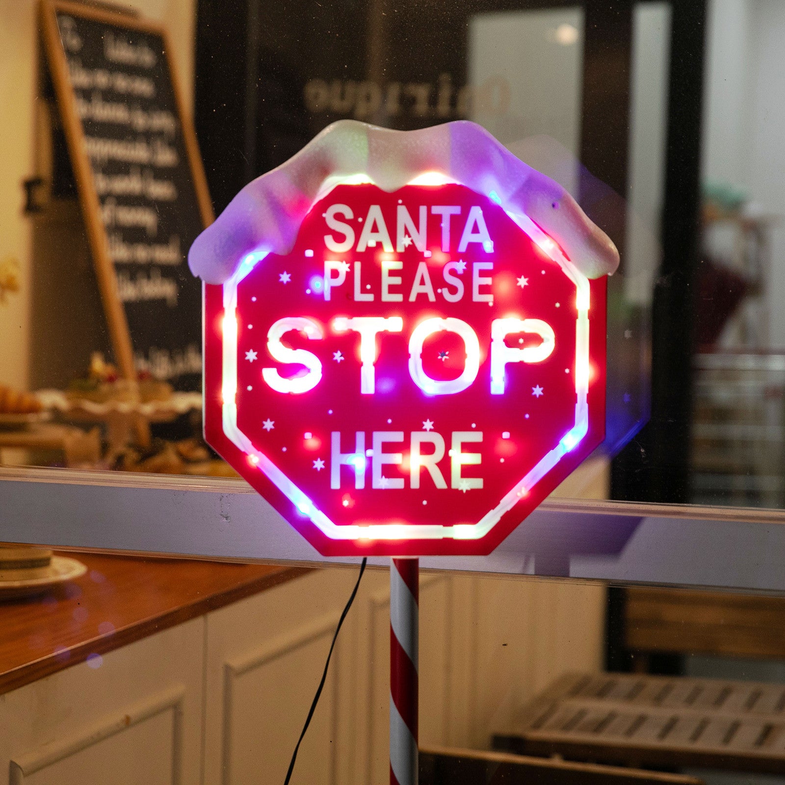LED Path Santa Stop Sign Multi