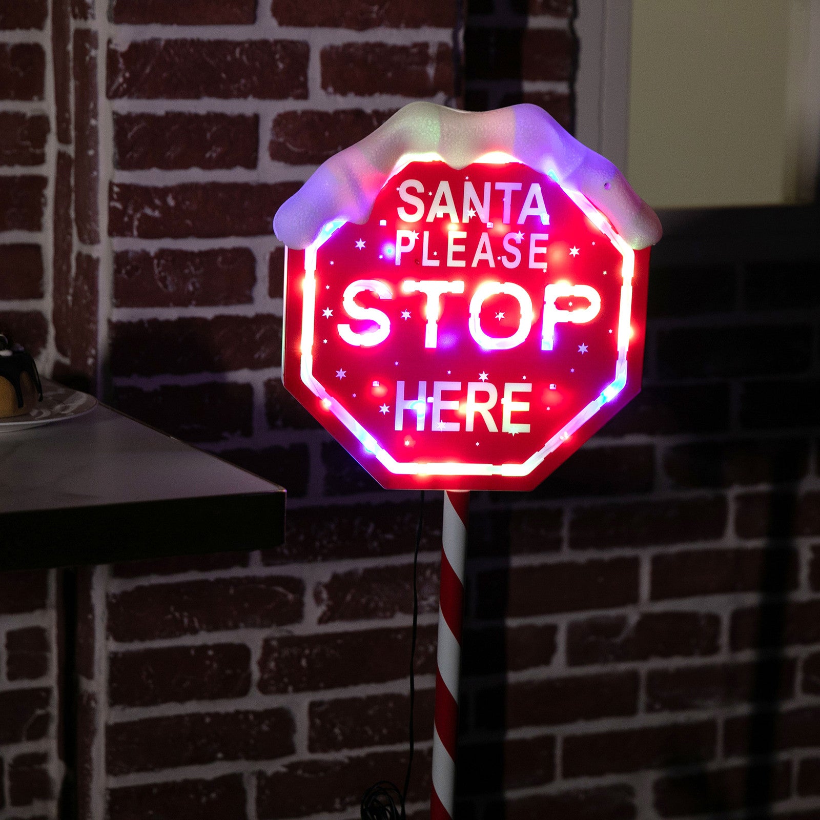 LED Path Santa Stop Sign Multi