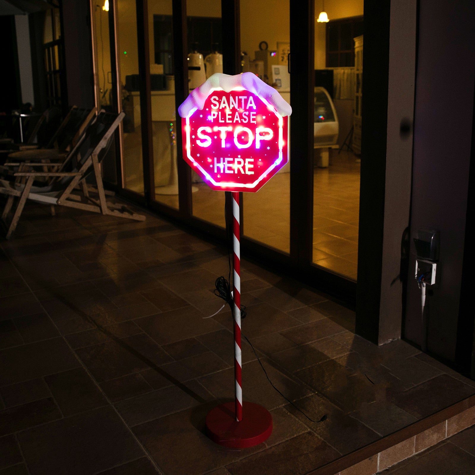 LED Path Santa Stop Sign Multi