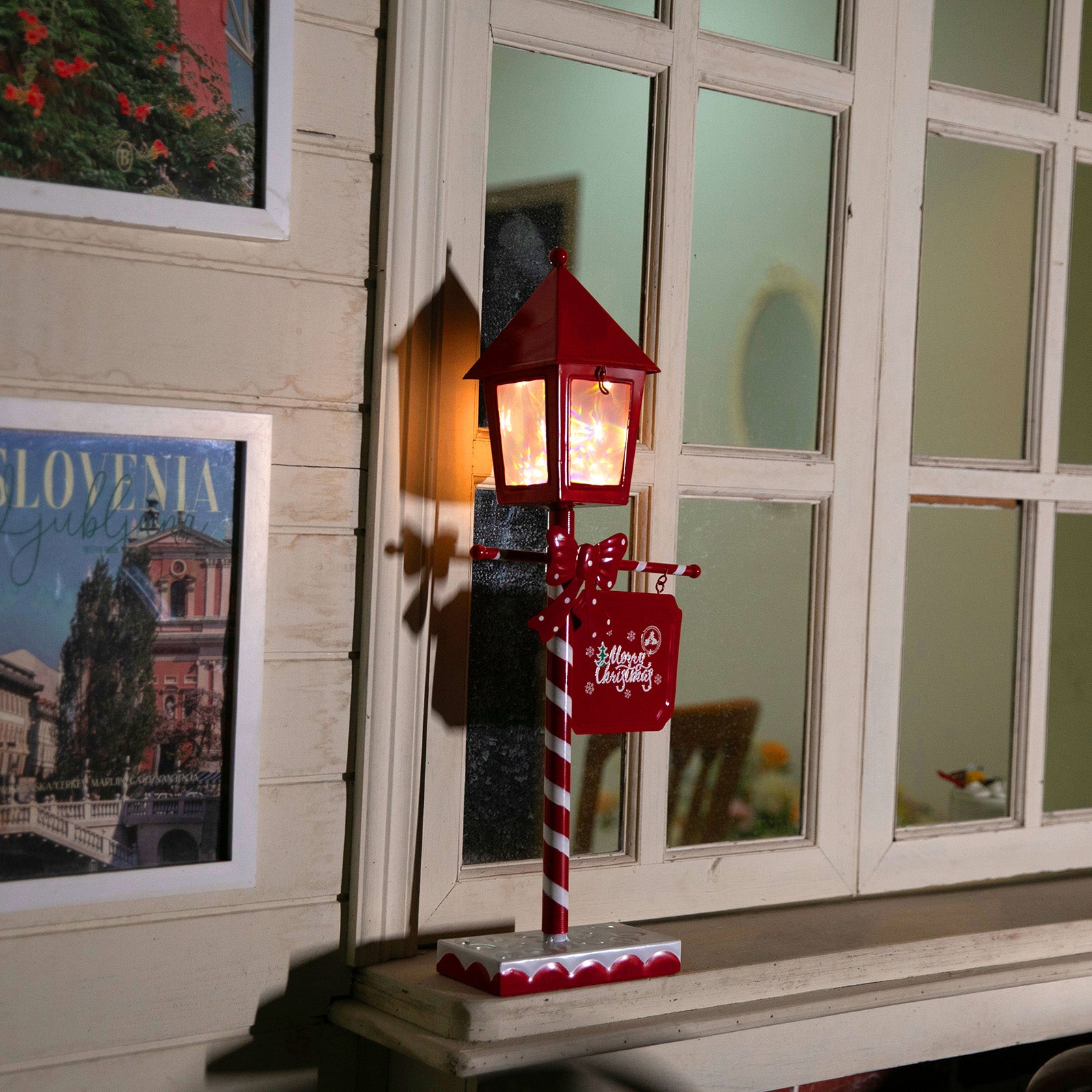 Table Lamp-Post Metal Warm White