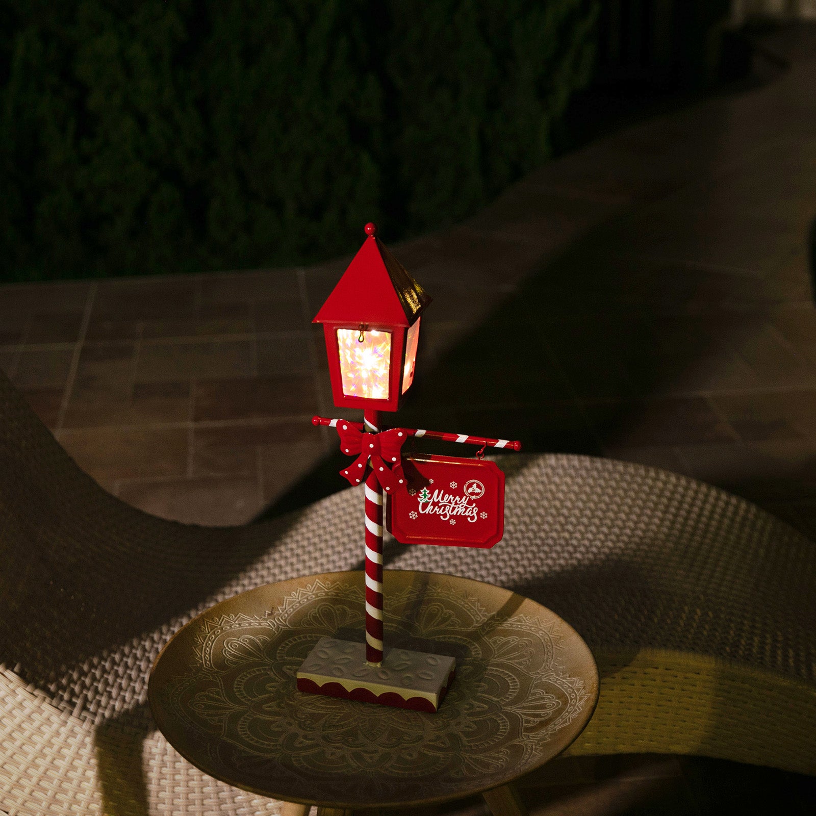 Table Lamp-Post Metal Warm White