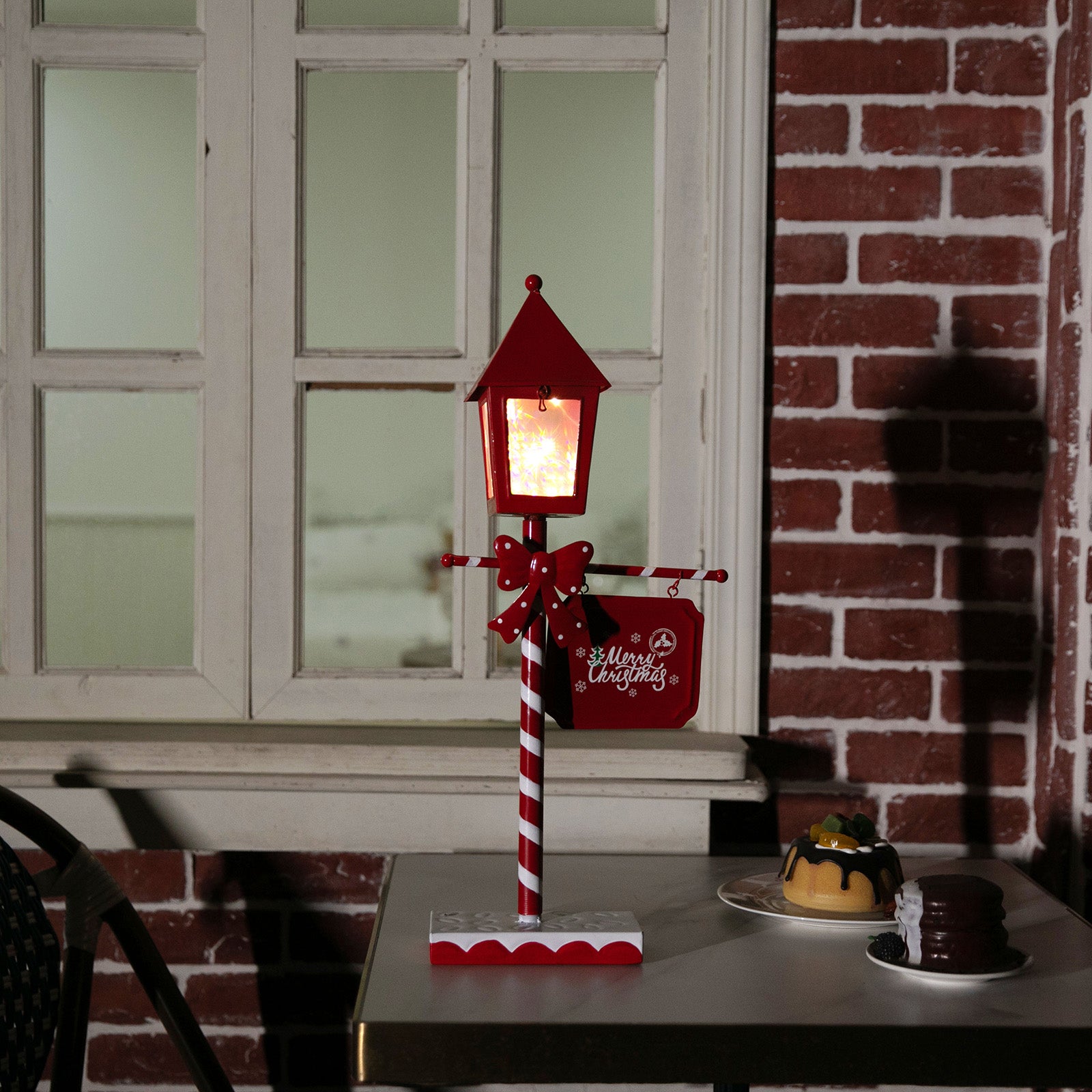 Table Lamp-Post Metal Warm White