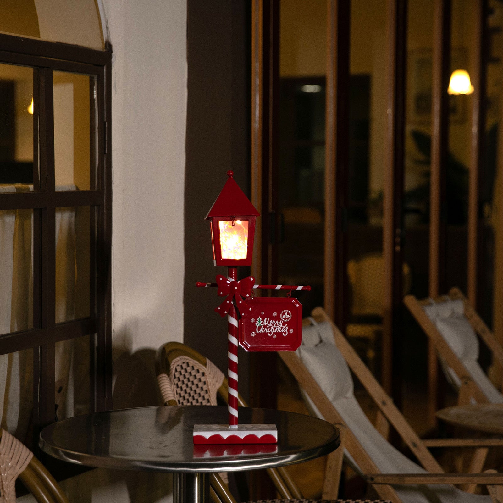 Table Lamp-Post Metal Warm White