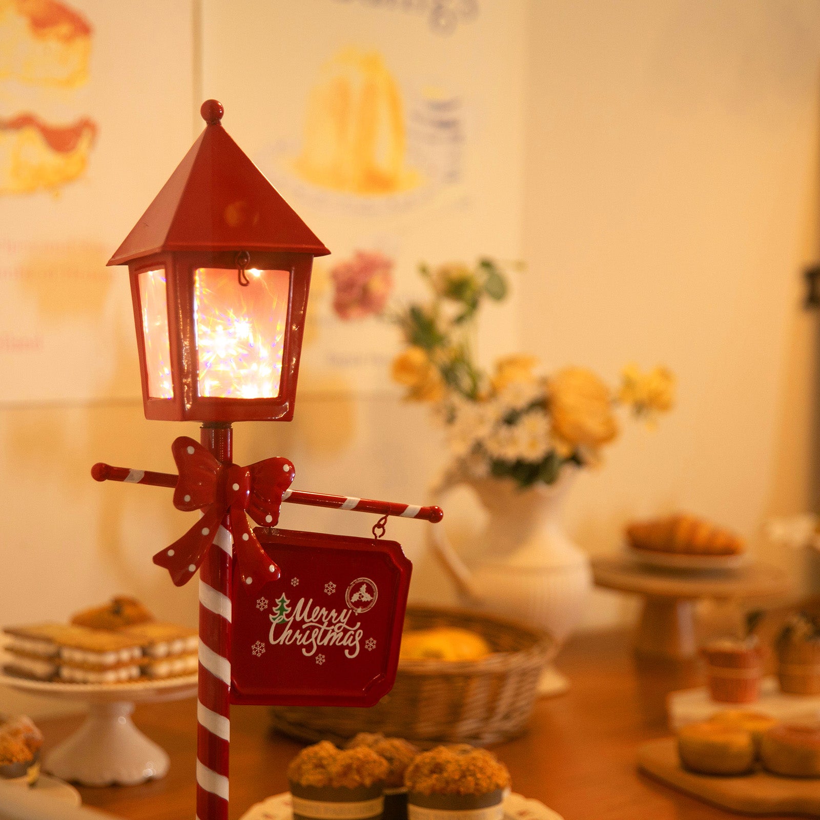 Table Lamp-Post Metal Warm White