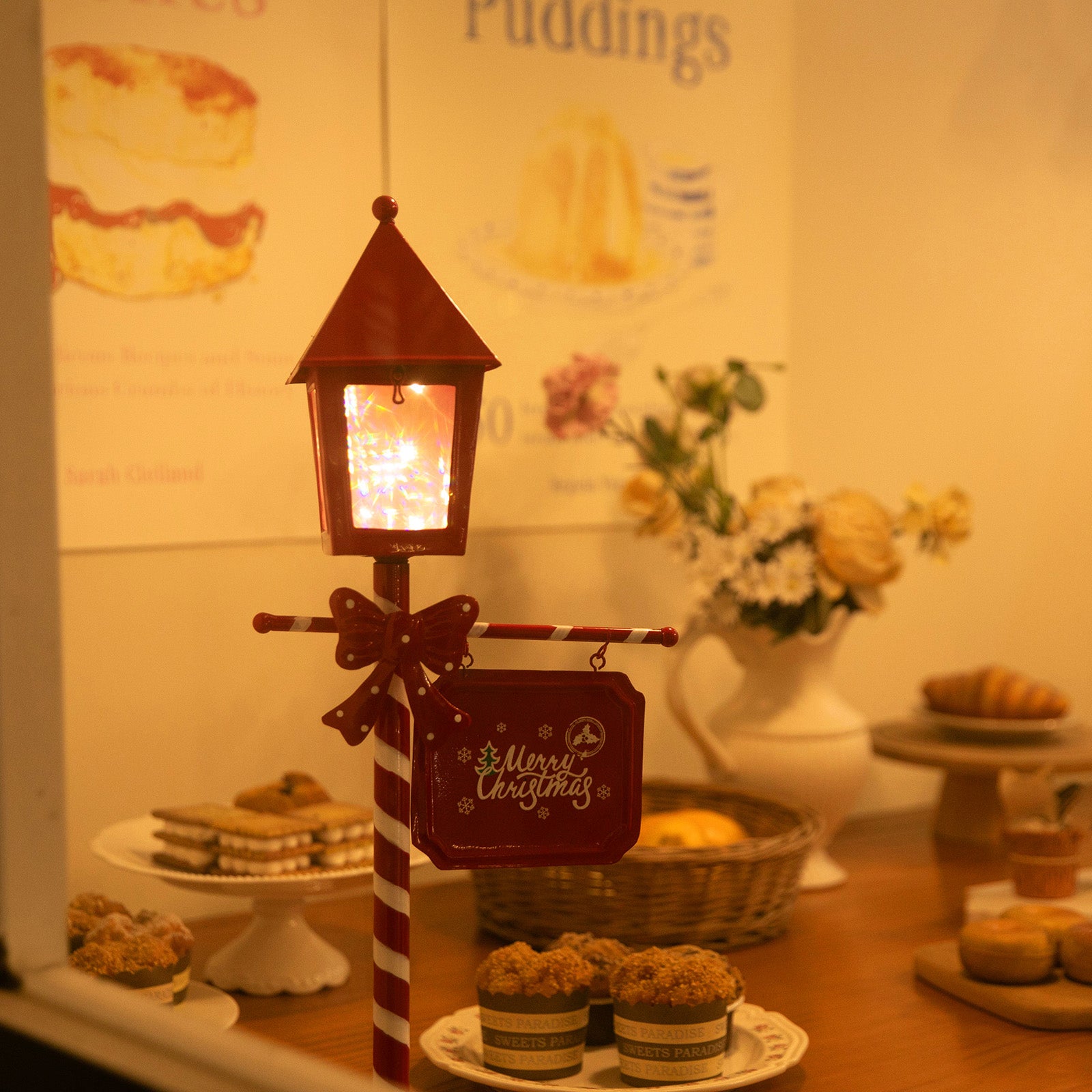 Table Lamp-Post Metal Warm White