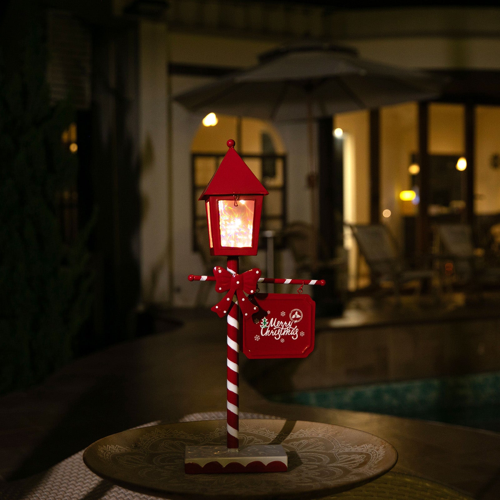 Table Lamp-Post Metal Warm White