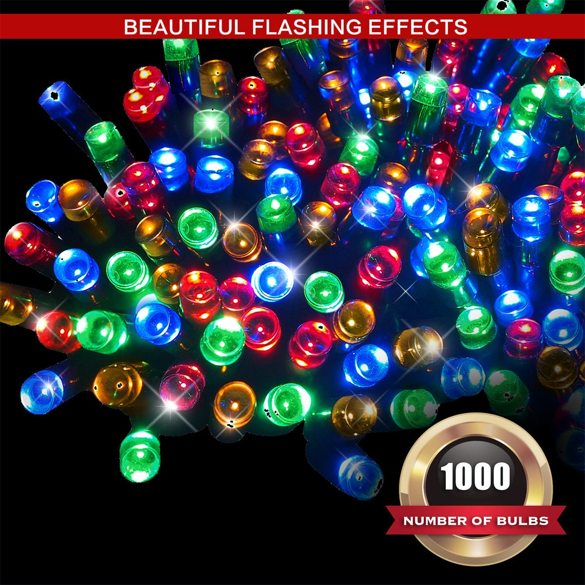 1000 LED Fairy Lights Multi – Christmas Lights Shop