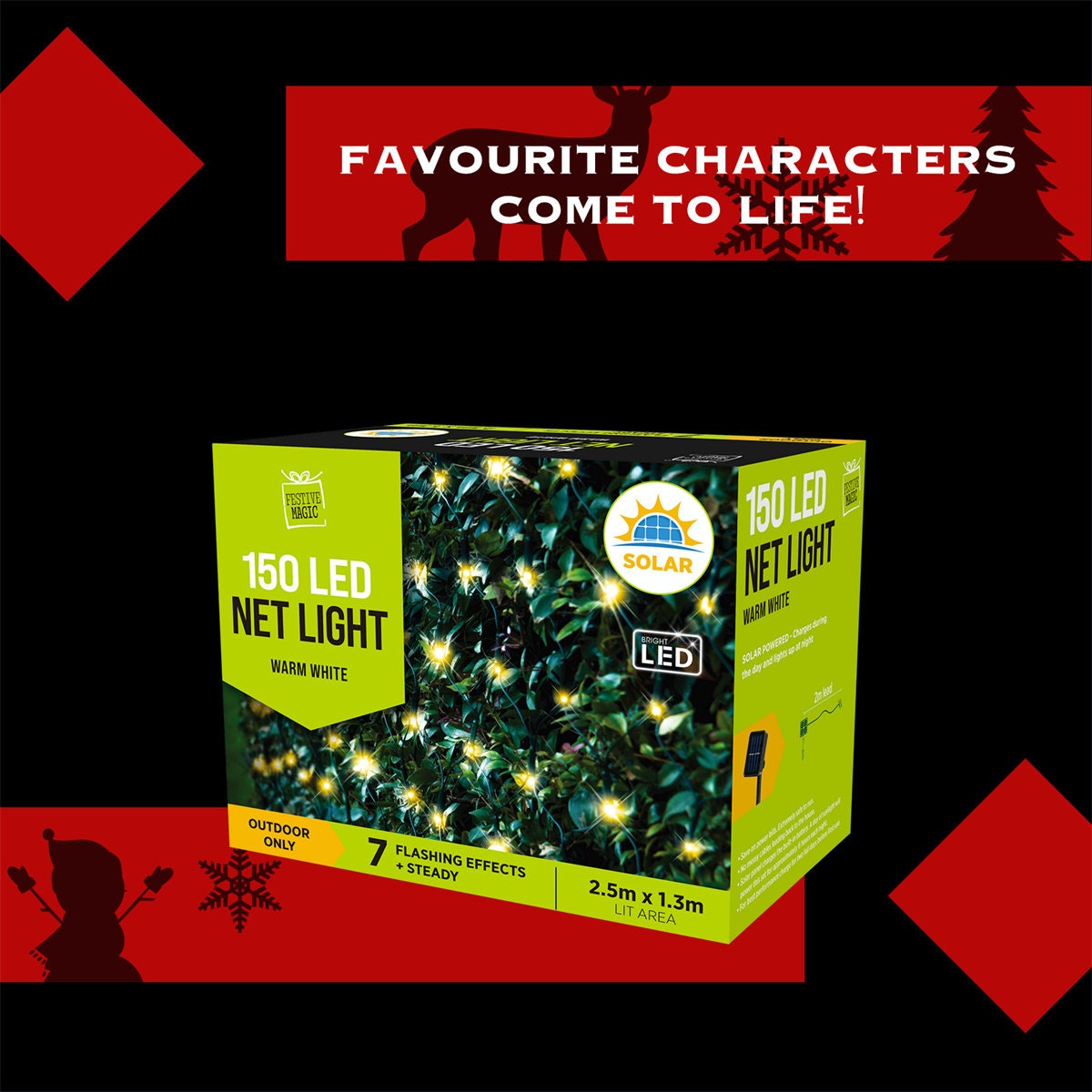 150 LED Solar Net Warm White