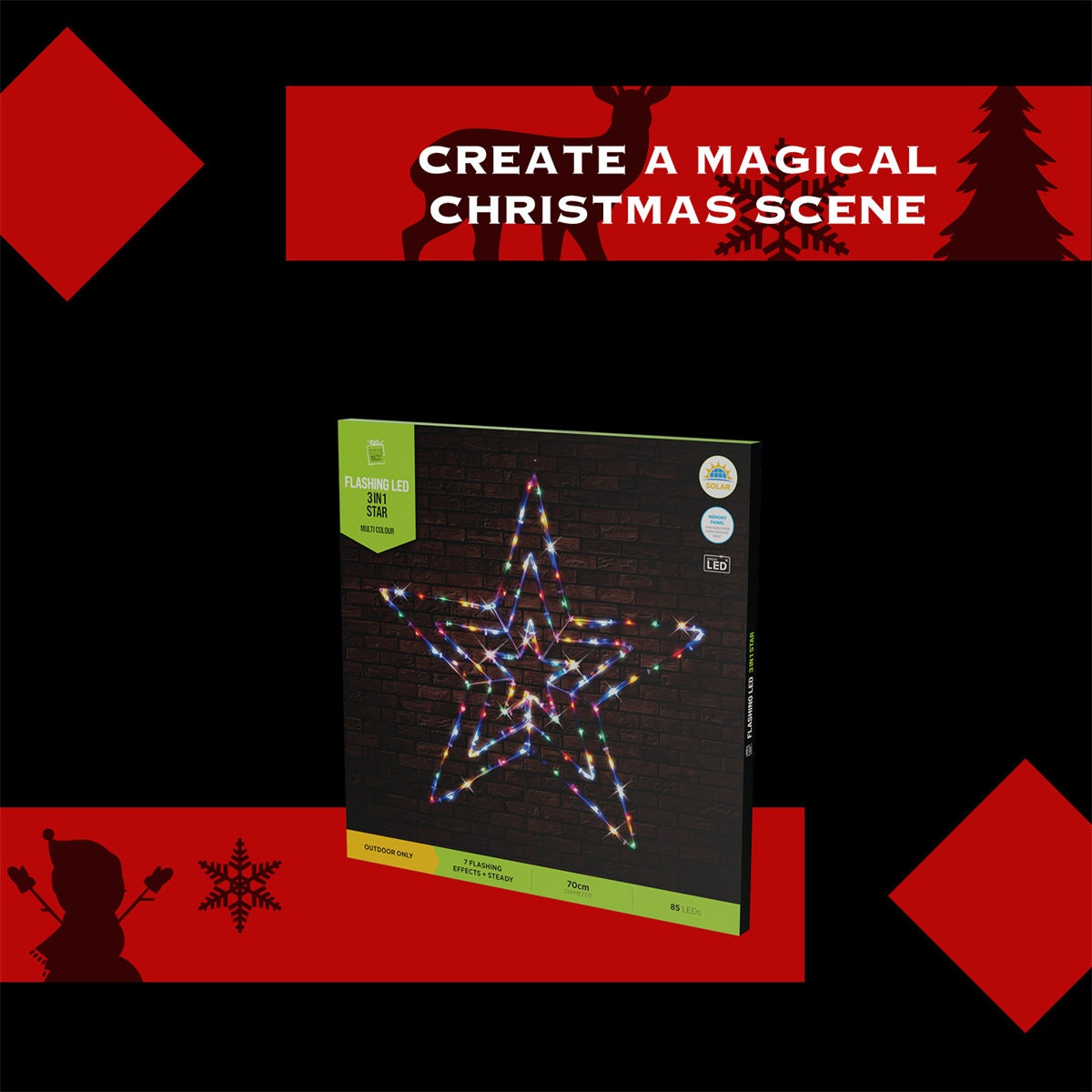 Solar Tubelight 3d Star Multi