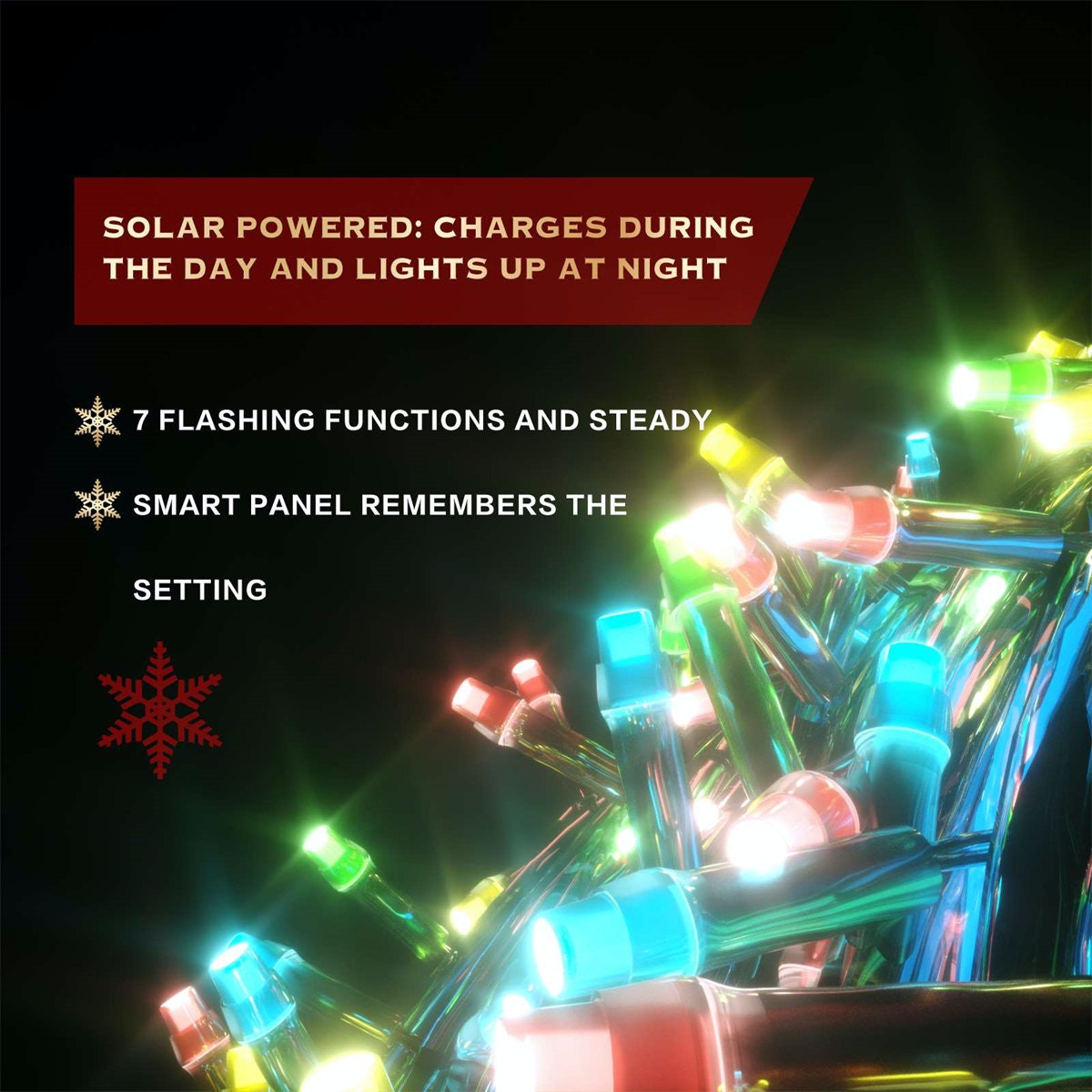 1000 LED Solar Fairy Multi
