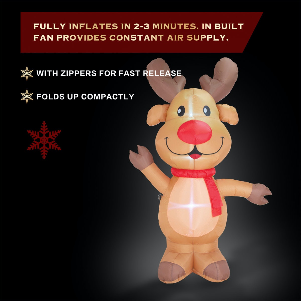 Cute Big Heads Reindeer 2.4m