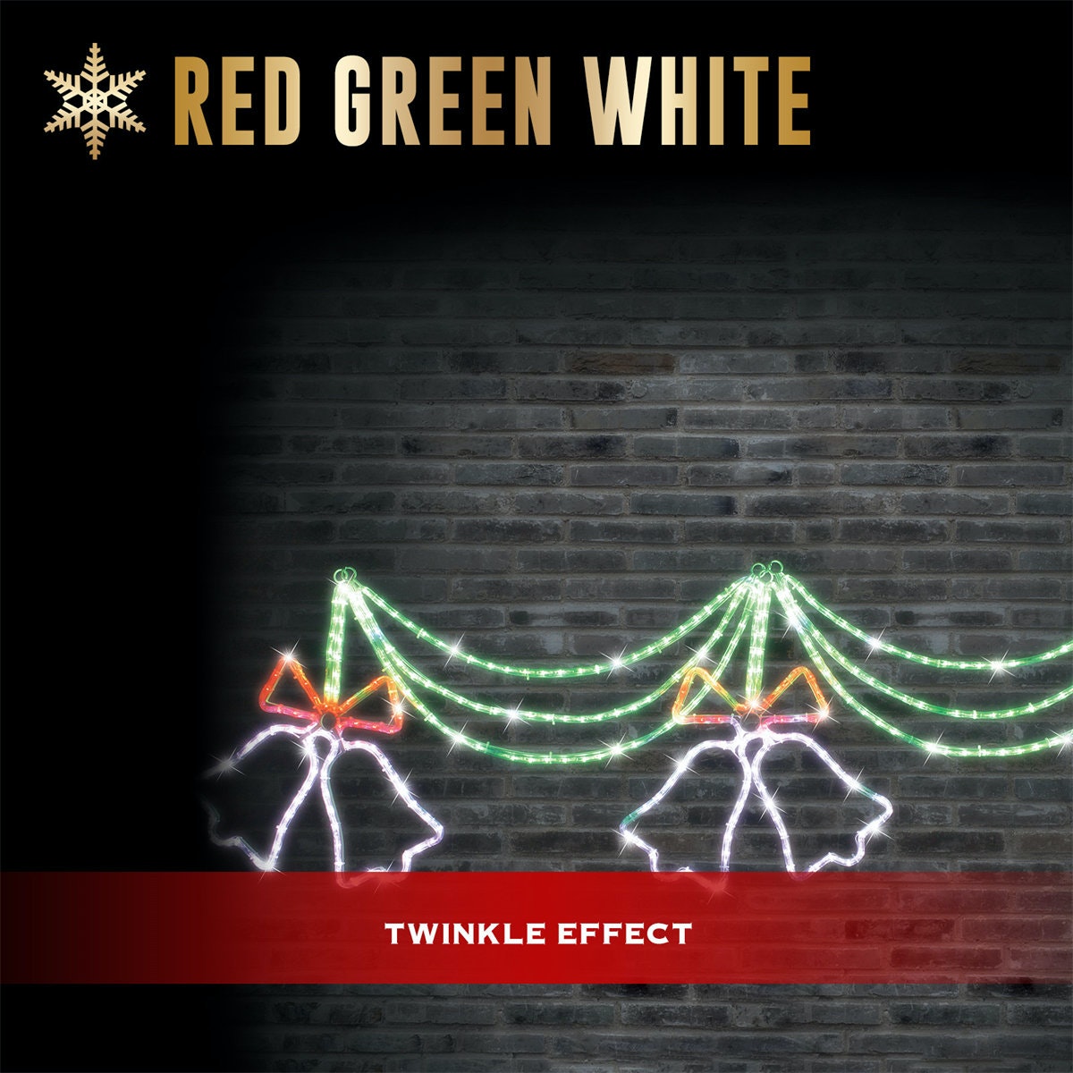 Ropelight Drape 3 Bells Twinkle