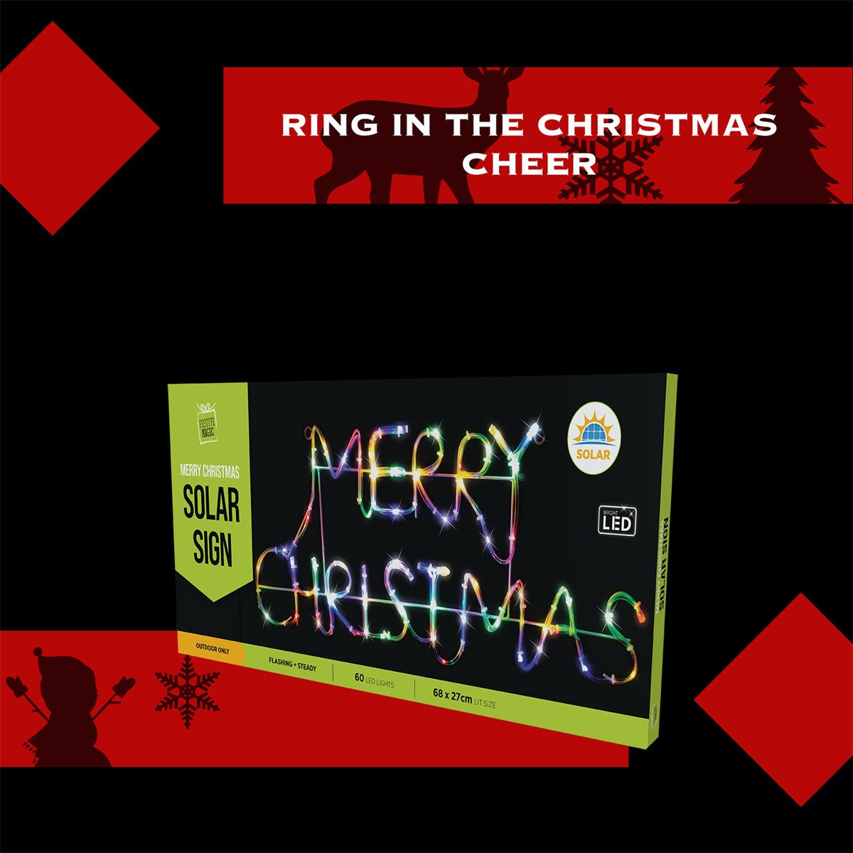 Solar Merry Christmas Silhouette