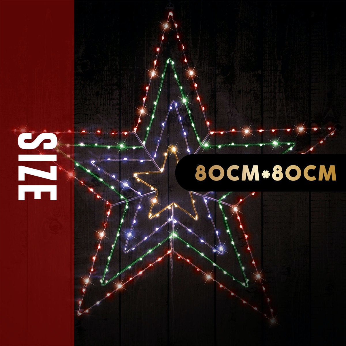 4-in-1 Starry Wire Star 80cm