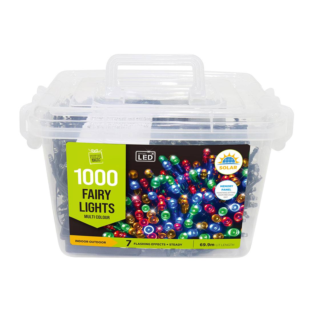 1000 LED Solar Fairy Multi